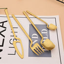 Axyaa Stainless Steel Flatware Set: 12Pcs Matte Silverware Knife Fork Spoon Tableware