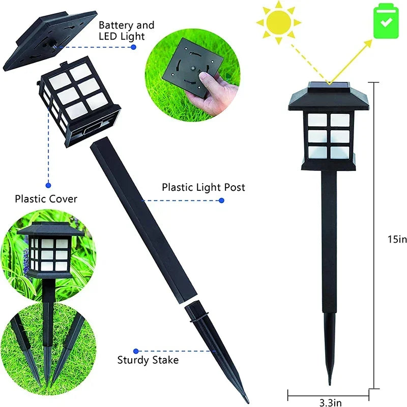 Axyaa Solar LED Pathway Lights - Bright Outdoor Waterproof Garden Decor for Landscape and Driveway