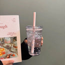 Axyaa Pink Straw Cover Water Bottle: BPA-Free Tritan Cup for Girls, Heat-Resistant Drinking Cup