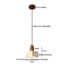 Axyaa Adjustable LED Pendant Lamp Stone Wood Hanging Light