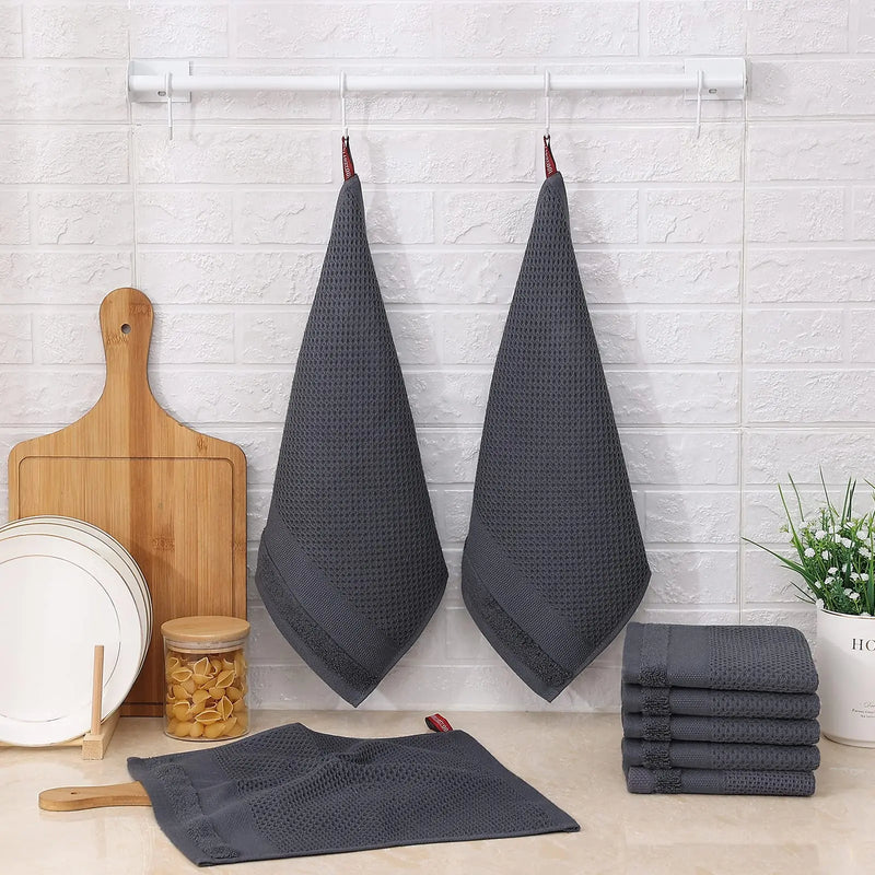 Axyaa Kitchen Cotton Towels: Absorbent Honeycomb Dish Cloths, Reusable & Washable