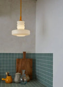 Axyaa Glass Suspension Chandelier - Retro White Ceiling Light for Living Room