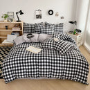Axyaa Small Stripes Cotton Four-Piece Bedding Set