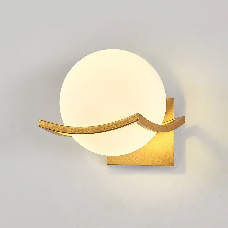 Axyaa Gold Glass Ball Wall Light for Modern Indoor Lighting Decor