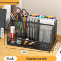 Mesh Desk Organizer Pen Holder by Axyaa Large Capacity Metal Desktop Storage
