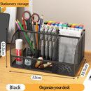 Mesh Desk Organizer Pen Holder by Axyaa Large Capacity Metal Desktop Storage