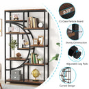 Axyaa 5-Tier Industrial Bookcase Etagere: Freestanding Tall Bookshelves Display Shelf