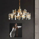 Axyaa Crystal Chandelier Pendant Lights for Living Room Dining Ceiling - Luxury Indoor Lighting