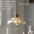 Axyaa Glass Pendant Light Brass Wire Adjustable Hanging Lamp