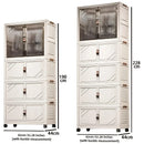 Axyaa 72cm Foldable Storage Cabinet with Rolling Wheels - Bedroom/Living Room/Bathroom Organi