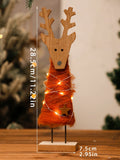 Axyaa Wooden Christmas Ornaments Fawn Snowman Star - Holiday Home Decor