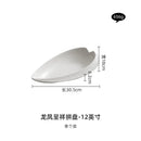 Axyaa White Ceramic Vegetable Fish Plates High-End Artistic Dinnerware