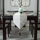 Axyaa Chinese Style Luxury Jacquard Table Runner with Tassel for Home Decor