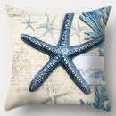 Axyaa Nautical Pillow Covers, 17.7" - Sea Turtle, Seahorse, Starfish & Whale Designs