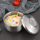 Axyaa Double-layer Stainless Steel Rice Bowl with Lid - Heat-insulating Soup Bowl