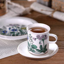 Axyaa Flowering Series Coffee Mug and Saucer Set for Retro Afternoon Tea