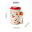 Axyaa Cherry Design Coffee Cup: Portable, Heat-resistant, Leak-proof Water Mug