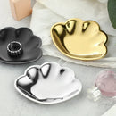 Axyaa Seashell Stainless Steel Tray Jewelry Organizer - Small Decorative Metal Plate