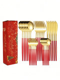 Axyaa Stainless Steel Holiday Tableware Set for Festive Gift Giving.