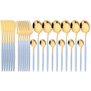 Axyaa Gold Stainless Steel Dinnerware Set for Elegant Table Setting
