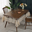 Axyaa Waterproof Clear PVC Lace Tablecloth for Dining Table Outdoor Party Decor