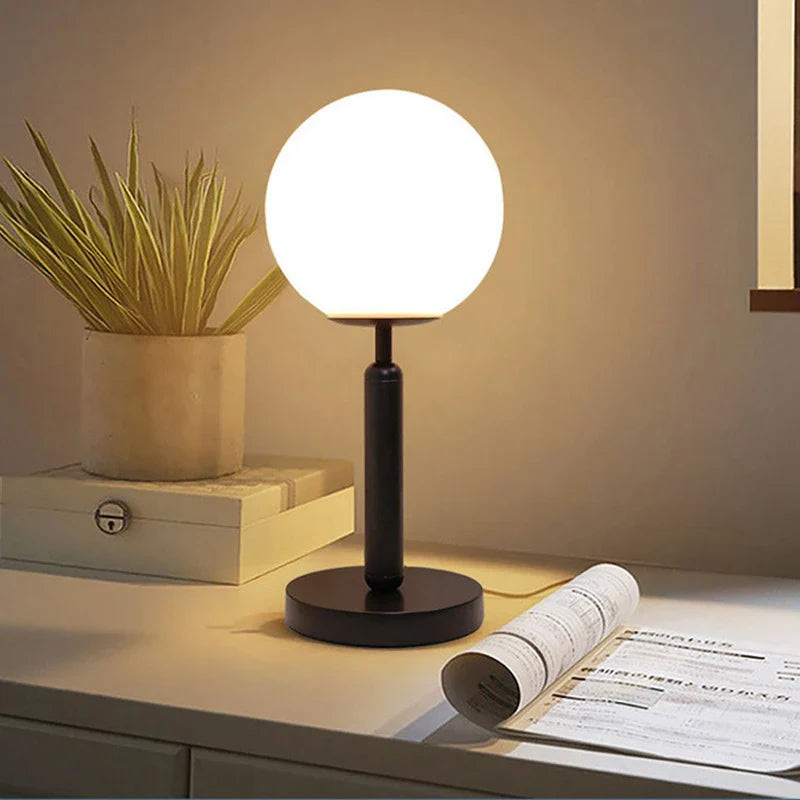 Axya LED Glass Ball Brass Table Lamp: Luxury Home Decor for Living Room Bedroom Office Study