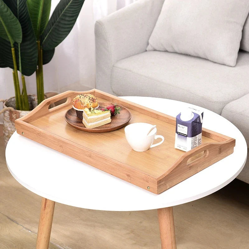 Bamboo Mini Dining Table for Breakfast & Dessert, Axyaa Living Room Bedroom Essential