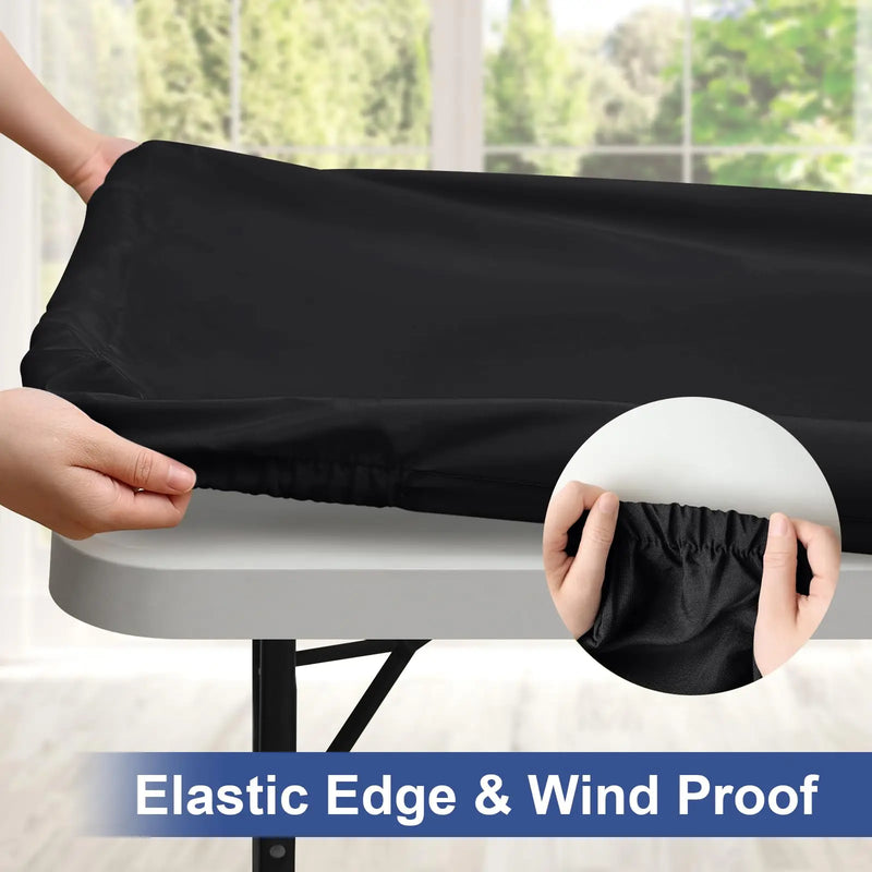 Axyaa Waterproof Elastic Fitted Tablecloth for Camping and Parties