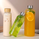 Axyaa Glass Bottle with Stainless Steel & Bamboo Lid