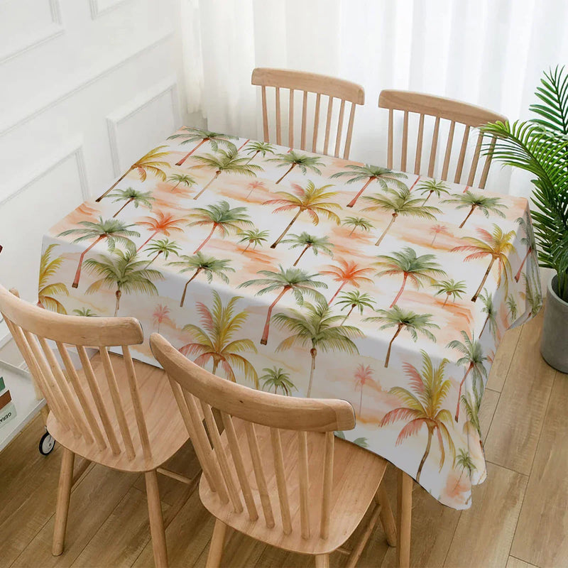 Axyaa Coconut Tropical Plants Tablecloth - Waterproof, Oil-proof, Anti-fouling