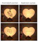 Axyaa Personalized Moon Lamp with Photo Text Heart Shape Night Light - Custom Gift