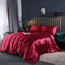 Axyaa Silk-Like Satin Hotel Duvet Cover Set - Queen Size Luxe Comforter Bedding