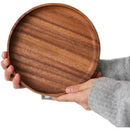 Axya Solid Wood Round Tray for Fruits, Tea Cups, and Tableware