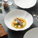 Axyaa White Ceramic Molecular Cuisine Salad Plate for Restaurant Tableware