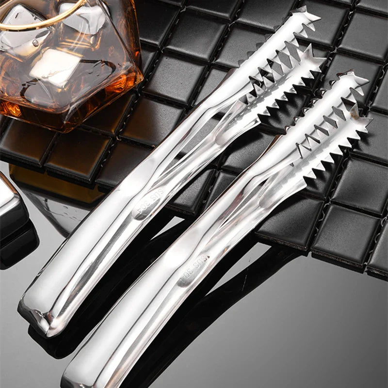 Axyaa Stainless Steel Food Clip Ice Cube Holder Mini Dessert Tongs