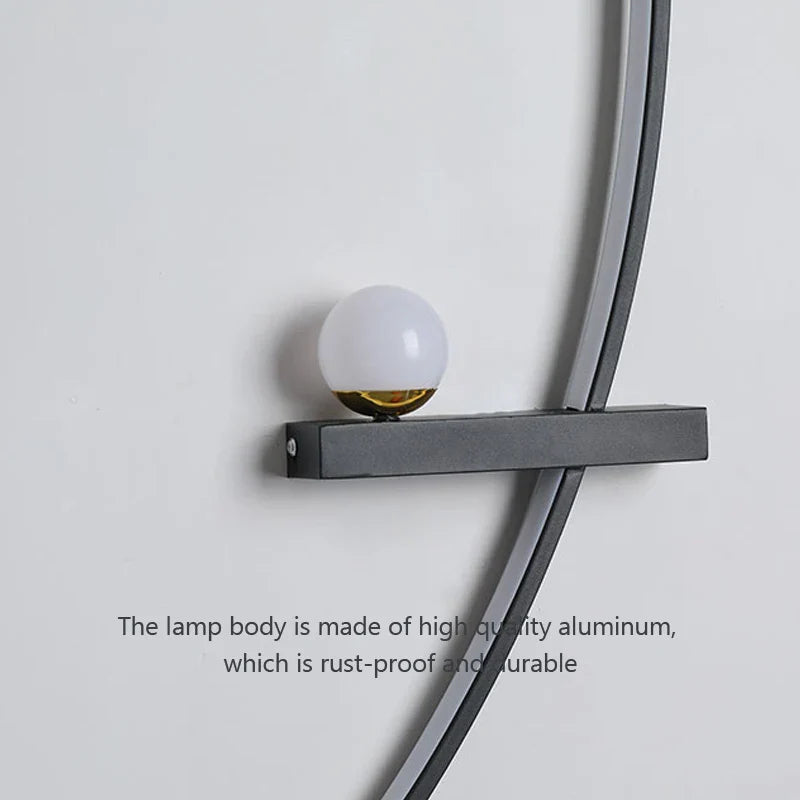 Axyaa Black Gold LED Wall Sconce for Bedroom Study Indoor Lighting