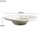 Axyaa Ceramic Dinner Set - Creative Irregular Shaped Tableware for Pasta, Soup, Snacks, Desserts