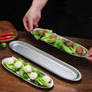 Axyaa Stainless Steel Shrimp Slide Plate: Japanese-style Sushi Tray, Hot Pot Dinner Plate