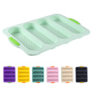 Axyaa 4-Grid Silicone French Bread Baking Mold - Nonstick Baguette Tray