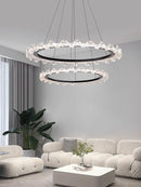 Axyaa Modern Minimalist Water Ripples LED Chandelier Ring Pendant Lights