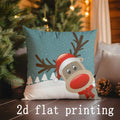 Axyaa Merry Christmas Reindeer Pillow Cover - Rectangular Cushion for Sofa, Bedroom, Car