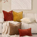 Axyaa Chenille Cushion Cover 45x45cm - Solid Color Thick Cojines for Bedroom & Living Room