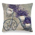 Axyaa Lavender Flowers Pillow Cover 45x45, Farmhouse Home Decor, Purple Decorative Throw Pillow