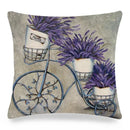 Axyaa Lavender Flowers Pillow Cover 45x45, Farmhouse Home Decor, Purple Decorative Throw Pillow