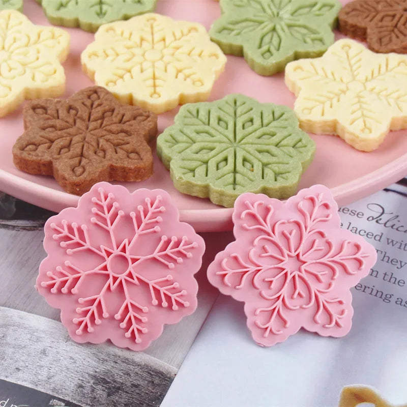 Axyaa Snowflake Cookie Cutter Set - 9Pcs Christmas Baking Tools & Pastry Molds