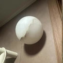 Axyaa Alabaster Round Ball LED Copper Wall Lamp for Bedroom Luxury Lighting