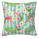 Axyaa Flamingo & Tropical Floral Pillow Cover Pattern for Sofa, Bedroom, Car