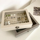 Axyaa Velvet Jewelry Box Organizer with Lock - Jewelry Display Storage Case