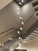 Axyaa Modern Suspension Chandelier Staircase Pendant Light