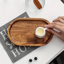 Axyaa Solid Wood Dessert Plate: Japanese-style Round Tray for Snacks, Fruits, and Treats